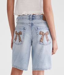 Low-Rise Denim Bermuda Shorts