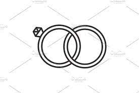 Wedding Rings Vector Line Icon Sign Illustration On Background Editable Strokes Wedding Ring Vector Ring Vector Wedding Ring Clipart