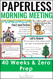 This Paperless No Prep Morning Meeting Is Great For Building Classroom Community In A Kindergarte Morning Meeting Activities Meeting Activities Morning Meeting