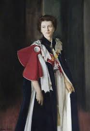 H M Queen Elizabeth Ii In Mantle Of The Order Of The Garter C 1952 Norman Hepple Queen Elizabeth Portrait Elizabeth Ii Royal Family Portrait
