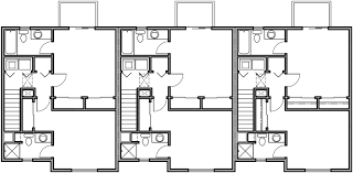 Triplex Plans Small Lot House Plans Row House Plans T 413 Row House House Plans Garage House Plans