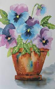 Pansy Original Painting Floral Art Fine Art Floral Etsy Floral Watercolor Paintings Floral Watercolor Watercolor Flowers