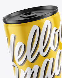 Metallic Can W Glossy Finish Mockup In Can Mockups On Yellow Images Object Mockups