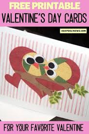 Personalize and print your own cards and envelopes with these cute valentine's day card templates. Printable Valentines Day Cards In Love Bird Designs For Your Valentine