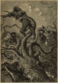 old sea map with monsters monstros marinhos criaturas marinhas estranhas lula gigante