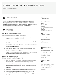 Computer Science Resume Sample Writing Tips Resume Genius Computer Science Resume Examples Student Resume