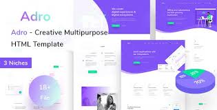 Adro Multipurpose Creative Html Template Templates Psd Templates Html Templates