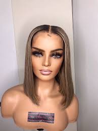 14 inch higlighted wig with 5by5 HD lace