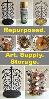 Keurig Cup Carousel Repurposed Art Supplies Storage Art Supplies Storage Craft Room Design Arts And Crafts Supplies
