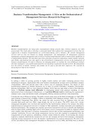 This domain currently does not have any sponsors for you. Pdf Business Transformation Management A View On The Orchestration Of Management Services Research In Progress