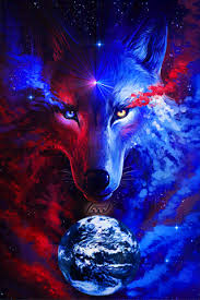 How to make a wolf howl on gifs? Hranitel Wolf Wallpaper Fantasy Wolf Galaxy Painting