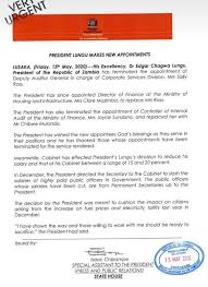 Ministry Of Finance Lusaka Zambiaplus Presidential Appointments Www Mof Gov Zm Ministry Of Finance Director Of Finance Chibwe Mulonda Has Been Appointed As Controller Of Internal Audit Under The Ministry Mr Mulonda Replaces Mrs