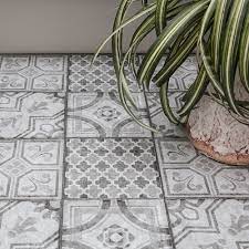 Mosaic vinyl floor tiles uk. 30 5cm X 30 5cm Moroccan Grey Peel And Stick Vinyl Floor Tiles 274 5043 Create Your World