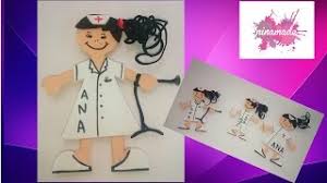 Diy Broche Enfermera Personalizado De Goma Eva Youtube