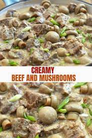 Beef In Creamy Mushroom Sauce Recipe Beef And Mushroom Recipe Stuffed Mushrooms Creamy Mushroom Sauce