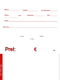 Imagini pentru afis vanzare auto pdf. Formular Vanzare Auto A4