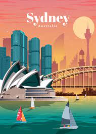 Travel To Sydney Poster By Studio 324 Displate Retro Travel Poster Travel Posters Travel Poster Design