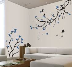 Cherry Blossom Wall Decal Blue Cherry Blossom Sakura Tree Branches Vinyl Wall Decal 110 00 Via Etsy Tree Wall Painting Room Wall Painting Wall Murals
