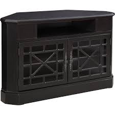 50 Inch Textured Black Corner Tv Stand In 2020 Black Corner Tv Stand Tv Stand Corner Tv Stand