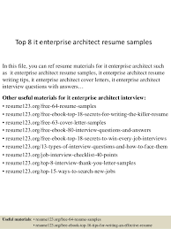 it enterprise architect resume samples