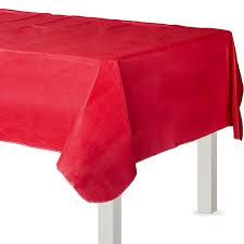 Orders over $49 ship free! Red Flannel Backed Vinyl Tablecloth 52in X 90in Party City