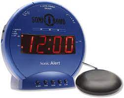 Bomb Dual Alarm Clock With Bed Shaker Blue Sonic Alert Vibrating Alarm Clock Heavy Sleepers Alarm Clock Loud Alarm Clock Clock
