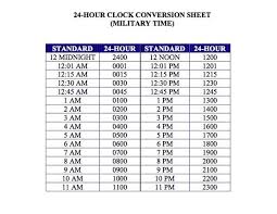 Military Time Conversion Chart Free Psd Flyer Templates Chart