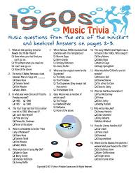 Coming up are 50 animal trivia questions, including a really fun printable picture round. Printable 1960s Trivia Game Music Trivia Trivia Questions And Answers Birthday Party Games
