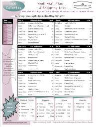 Eat 600 Calories A Day To Lose Weight Free Menu Printable