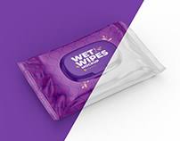 Download Wet Wipes Mockup Half Side View On Behance