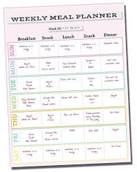 Daily Diet Plan Calendar Bismi Margarethaydon Com