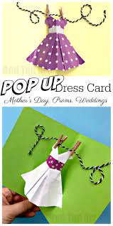 Cardstock for sewing the fabric flowers onto; Pop Up Dress Card For Mother S Day Red Ted Art Make Crafting With Kids Easy Fun
