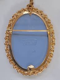 Vintage Wedgwood Japerware Cupid Cameo Necklace & Brooch, Blue or Peach  Your Choice, New Old Stock Original Tags, 12K Gold Filled WOW!