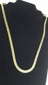 14k Gold Plated Serpentine Gold Nugget Chain Necklace 19 5 Long 5 Mm Flat Usa Gold Nugget Gold 14k Gold Plated