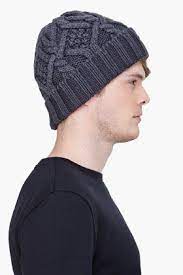 Moncler Grey Cable Knit Beanie Ssense Grey Cable Knit Knit Beanie Knitted Hats