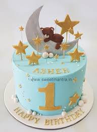 Order best cakes to celebrate your kid's birthday. Moon And Stars Theme 1st Birthday Cake For Boy Cake By Cakesdecor