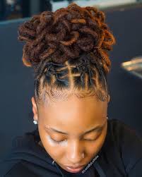 Kingoflocs On Instagram G O O D M O R N I N G Pretty Petal Bun For Her This Look Swipe Short Locs Hairstyles Locs Hairstyles Dreadlock Hairstyles