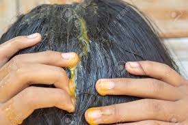 Egg yolk help to revive the hair. Egg Yolk And Hair Treatment Stock Photo Picture And Royalty Free Image Image 133054993