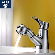 Bathroom Sink Faucets Swivel Pull Out Hose Spray Head Single Handle Chrome Polish Solid Brass Deck Mounted Mixers Clmp011a Deck Mounted Bathroom Sink Faucetsink Faucet Aliexpress