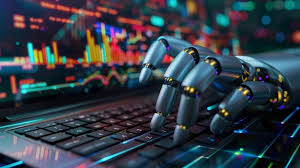 Robotic Hand Interacting with Financial Data on Multiple Screens | Premium  AI-generated image
