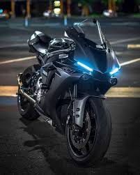 Yamaha Black And Blue Motorcycle Black Yamaha R1 Yamaha Bikes Yamaha Motorcycles Futuristic Motorcycle