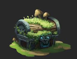 Artstation Forest Chest Daria Silbern Chest Icon Game Art Druid Forest Game Asset Game Art Fantasy Props Video Game Art