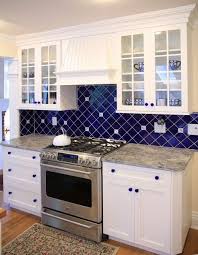 via houzz #kitchen #white kitchen #blue