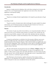 Pdf Maxims Of Equity And Its Applications In Pakistan Naveed Hussain Academia Edu