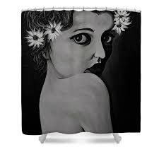 Drew Daisy 2BW Shower Curtain by Doug LaRue