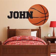Large Basketball Wallpaper Decal Boys Basketball Wall Sticker Basketball Monogram Huge Basketball Wall Graphic Kids Room Wall Decals Basketball Wall Decals Boys Room Wallpaper