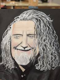 I am an artist and this is a portrait I did of Robert Plant, vocalist and  member of the rock group, "Led Zeppelin".