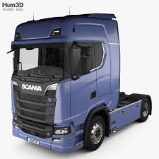 Scania S Highline Tractor Truck 2 Axle With Hq Interior 2016 Fully Customizable 3d Model Of A Truck 3d 3dmodel 3ddesign Truck V Trucks Tractors 3d Model