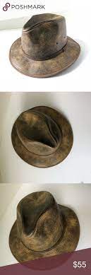 Vintage Henschel Hat Co Safari Fedora Hat Leather Henschel Hats Fedora Fedora Hat