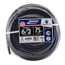 Install new cable throughout your home with indoor electrical cable, or use our durable outdoor electrical wire and cable for outdoor installations. Southwire 75 Ft 6 2 Stranded Romex Simpull Cu Nm B W G Wire 28894424 The Home Depot